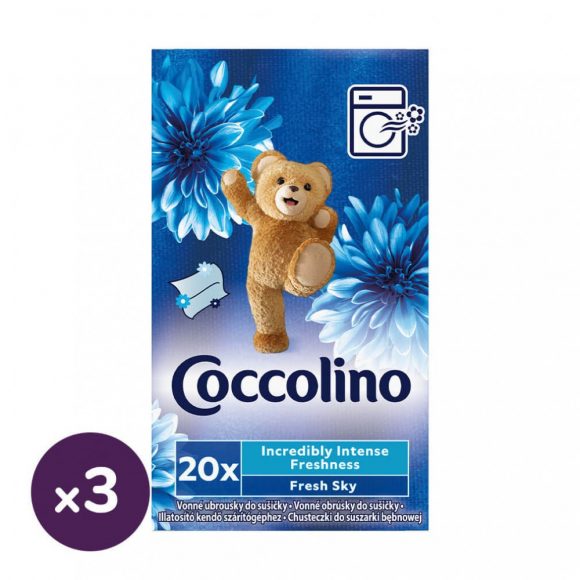 Coccolino illatosító kendő szárítógépbe, kék (3x20 db)