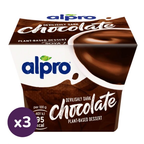 Alpro ördögien sötét étcsokoládéízű desszert (3x125 g)