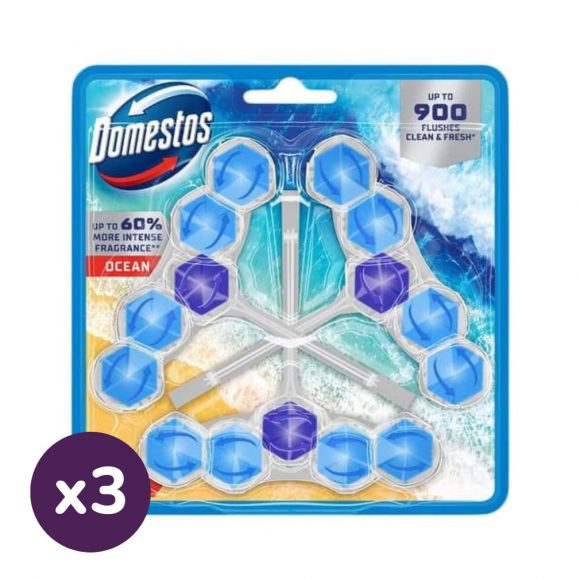 Domestos Power5 WC frissítő blokk, Ocean (3x3x50 g)