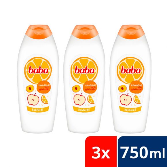 Baba habfürdő tej és gyümölcs illattal 3x750 ml