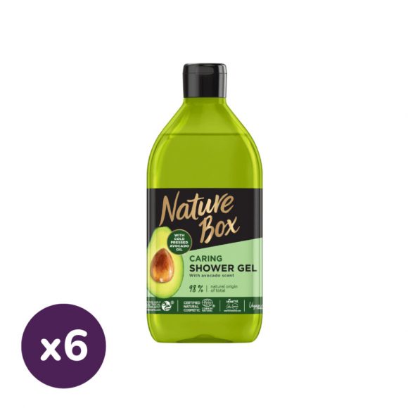 Nature Box Avokádó tusfürdő a táplált bőrért (6x385 ml)