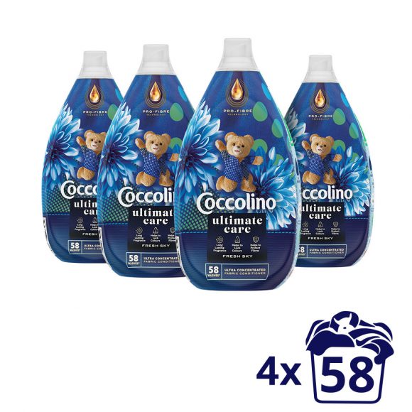 Coccolino Fresh Sky ultrakoncentrált öblítő 4x870 ml (232 mosás)