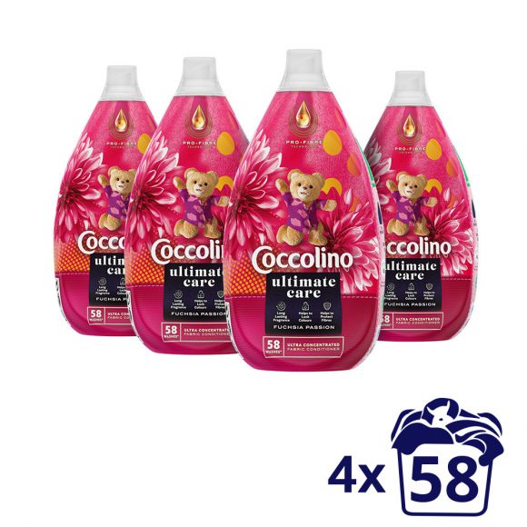 Coccolino Fuchsia Passion ultrakoncentrált öblítő 4x870 ml (232 mosás)