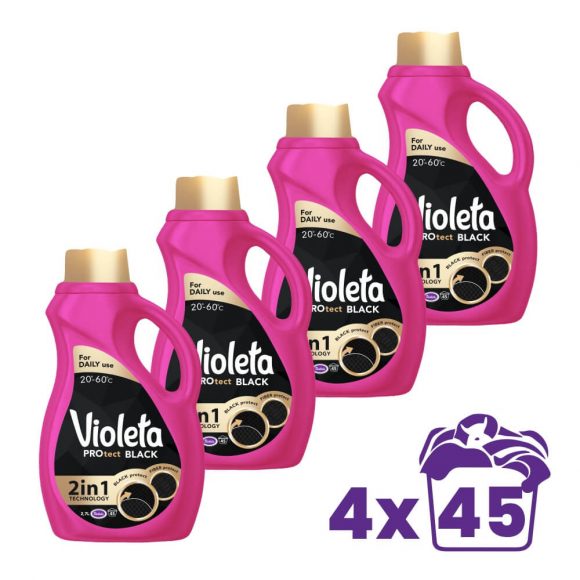Violeta PROtect black mosógél fekete ruhákhoz, 4x2700 ml (180 mosás)
