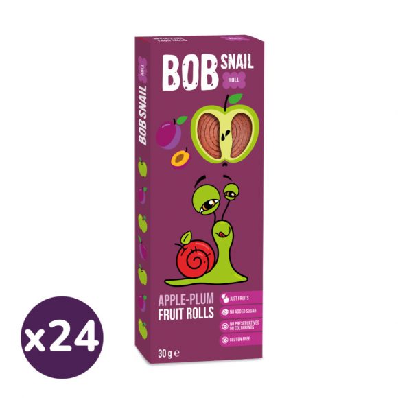 Bob Snail alma-szilva gyümölcstekercs (24x30 g)