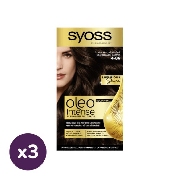 Syoss Color Oleo intenzív olaj hajfesték 4-86 csokoládé barna (3x1 db)