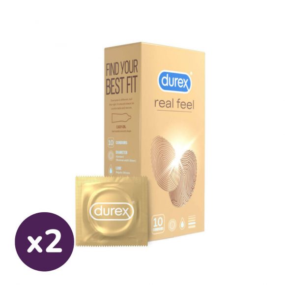 INGYENES SZÁLLÍTÁS - Durex Real Feel latexmentes óvszer (2x10 db)