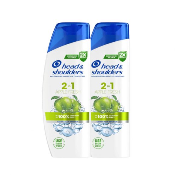 Head & Shoulders Apple Fresh 2az1-ben korpásodás elleni sampon (2x330 ml)