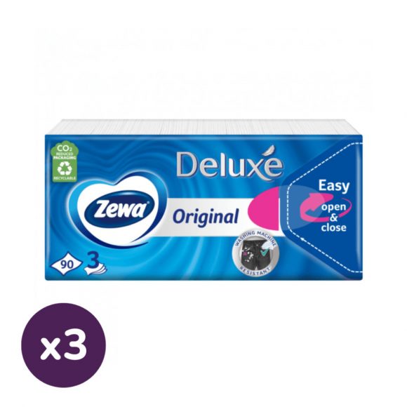 Zewa Deluxe Classic 3 rétegű papírzsebkendő (3x90 db)