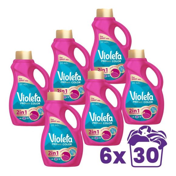 Violeta PROtect color mosógél színes ruhákhoz, 6x1800 ml (180 mosás)