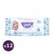 Bella Happy Aqua Care vízalapú nedves törlőkendő 12x56 db