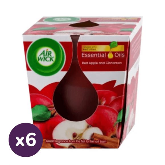 Air Wick Essential Oils illatgyertya, Cukoralma és fahéj (6x105 g)