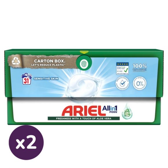Ariel Sensitive All-in-1, mosókapszula  (2x31 db)