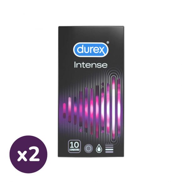 INGYENES SZÁLLÍTÁS - Durex Intense bordázott és pontozott óvszer (2x10 db)