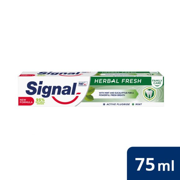 Signal fogkrém, family herbal fresh (3x75 ml)