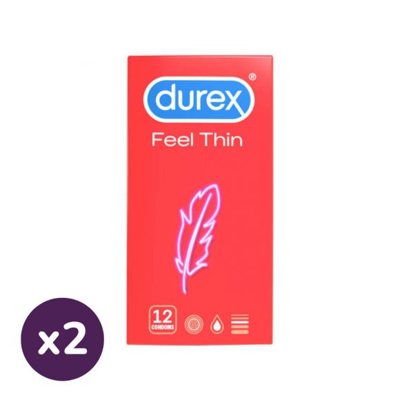 INGYENES SZÁLLÍTÁS - Durex Feel Thin élethű érzés óvszer (2x12 db)