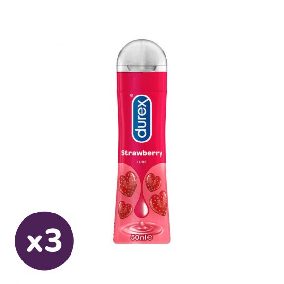 INGYENES SZÁLLÍTÁS - Durex Play Strawberry epres síkosító (3x50 ml)