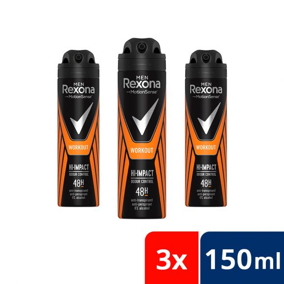 Rexona Men Workout 48h deo spray (3x150 ml)