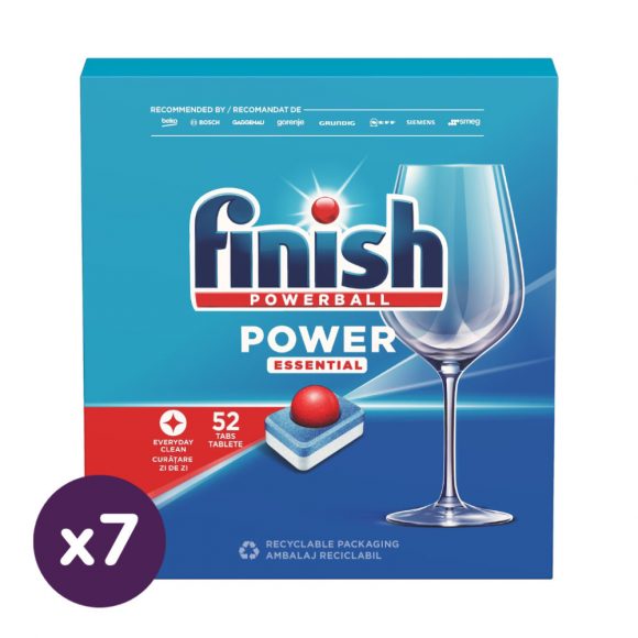 Finish Power Essential mosogatógép-tabletta, regular (7x52 db)