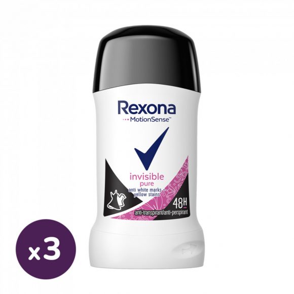 Rexona Invisible Pure izzadásgátló stift 3x40 ml