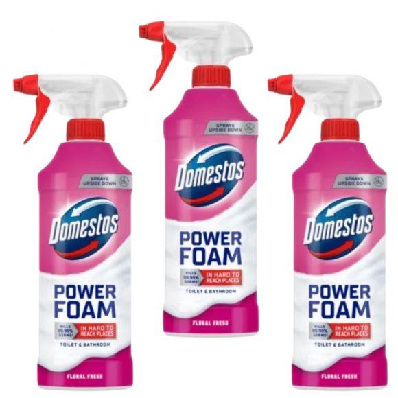 Domestos Power Foam Hab spray Floral Fresh (3x435 ml)