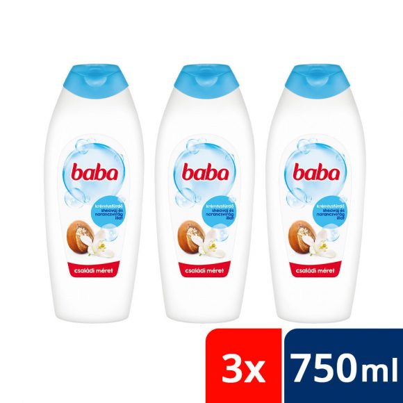 Baba tusfürdő shea vajjal és narancsvirággal 3x750 ml