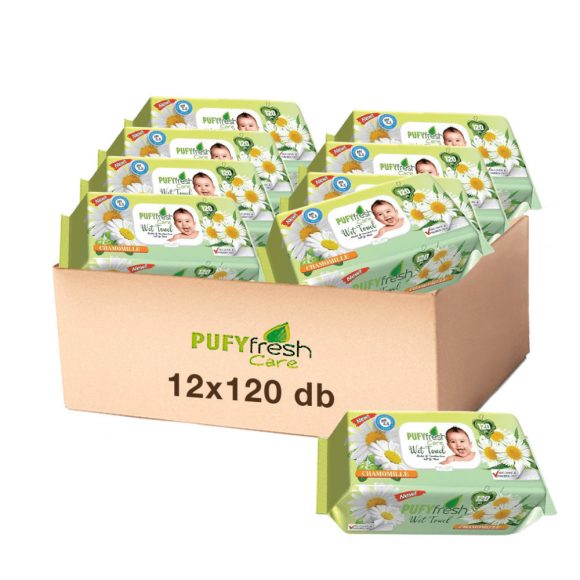 Pufy Fresh Care kupakos nedves törlőkendő kamillával 12x120 db