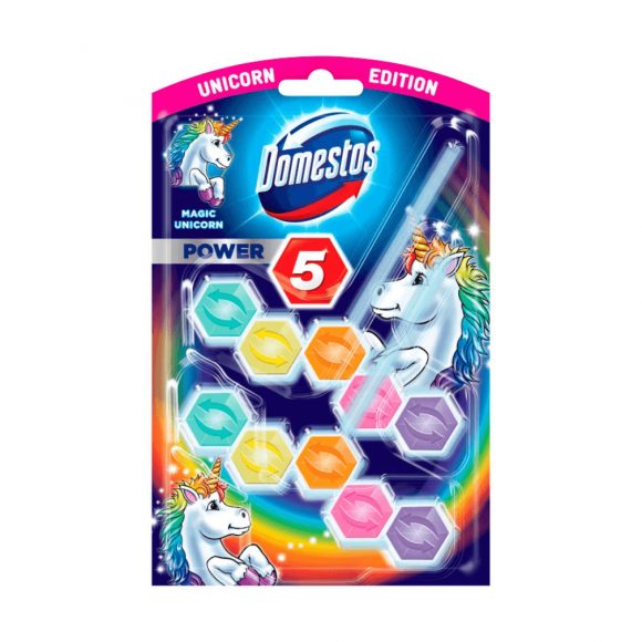 Domestos Power5 WC frissítő blokk, Magic Unicorn (5x50 g)