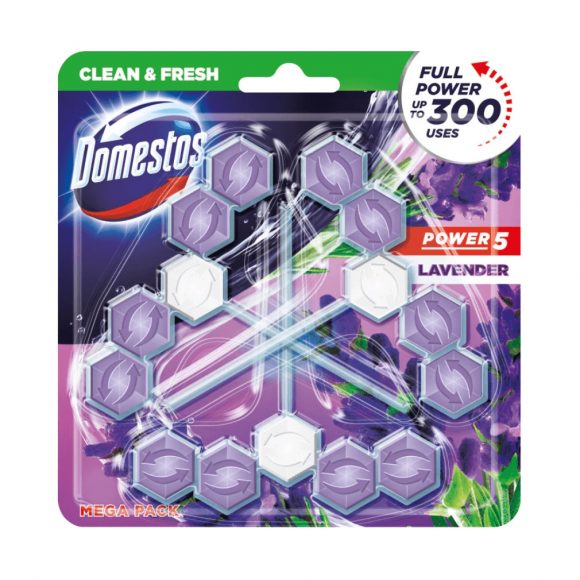 Domestos Power5 WC frissítő blokk, Lavender (3x50 g)