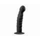 Easytoys Ribbed tapadótalpas anál dildó (14 cm) fekete