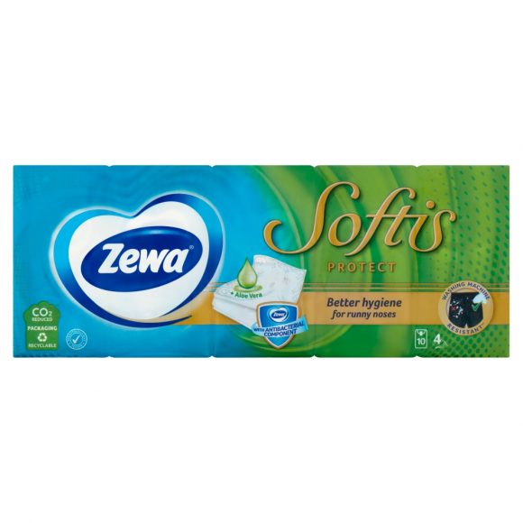 Zewa Softis Protect illatosított papír zsebkendő 4 rétegű (10x9 db)