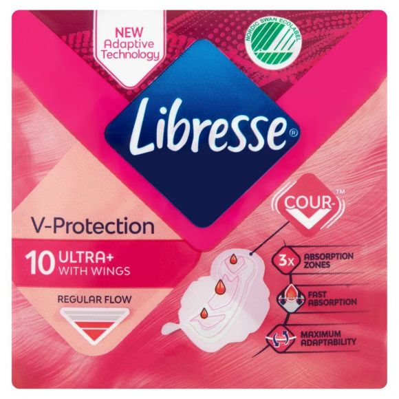 Libresse Ultra+ szárnyas egészségügyi betét (10 db)
